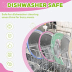 3-Pack Stainless Steel Baby Plates with Suction, BPA-Free Stainless Steel Kids Plates, 9" Divided Toddler Plate for Dishwasher Safe, Non-Slip Silicone Base, Detachable (Pink, Gray, Purple)