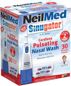 NeilMed Sinugator Cordless Pulsating Nasal Wash Kit with One Irrigator, 30 Premixed Packets and 3 AA Batteries(Pack of 1)