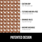 GORILLA GRIP Patented Square Shower Stall Mat, Small Bathtub Floor Mats for Stand Up Showers with Suction Cups and Drainage Holes, Machine Wash, Soft on Feet, Bathroom Accessories 21x21 Inch, Brown