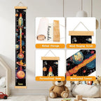 Personalized Name Growth Chart Wall Decor for Kids – Canvas Removable Height Chart Measuring Ruler 59" x 7.9" (Rocket)