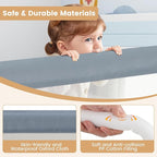 HONEY JOY Bed Rail for Toddlers, Extra Long, Foldable Portable Swing Down Safety Bed Guard Rail, Toddler Bed Rails for Crib, King Queen Full Twin Size Bed Mattress (Light Gray, 2 Pack, 71 Inch)