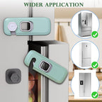 5Pack Child Proof Refrigerator Lock, Baby Proofing Cabinet Locks, oven lock child safety, fridge lock, for Fridge, Drawers, Dishwasher, Oven, Cupboard, Closet, Adhesive, No Tools Need(Green)