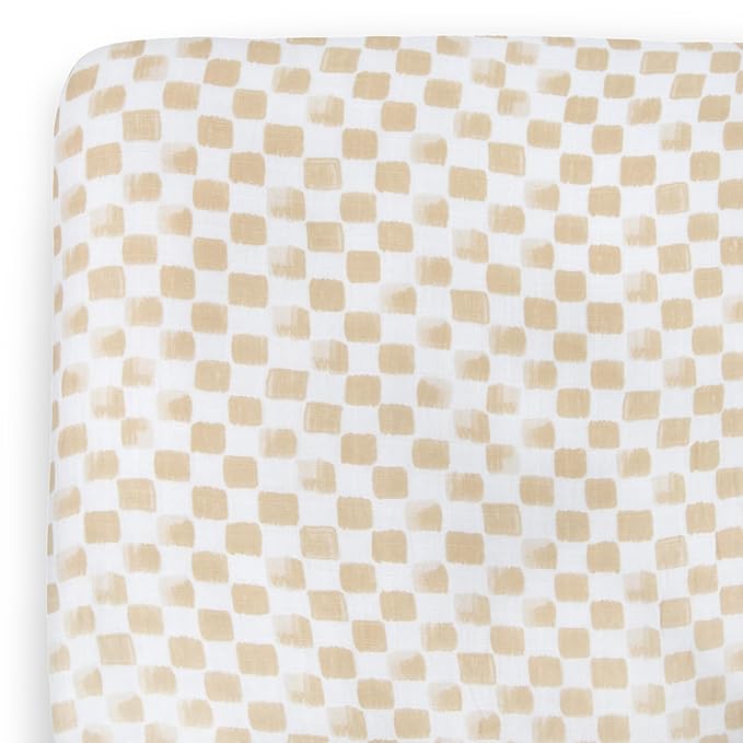 Little Unicorn Premium Crib Sheet | Breathable & Super-Soft Muslin Fabric (Adobe Checker)