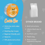 Cookie Box Crochet Kit for Beginners - Learn to Craft Amigurumi Stuffed Animals - Knitting Gift for Kids and Adults - Beginner-Friendly Yarn - Stitch-by-Stitch Video Tutorial - Leopard Leo