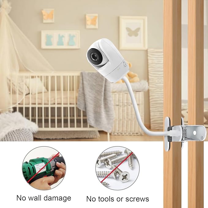 BFYTN 15.7 inches Baby Monitor Mount Compatible with VTech VM901, VM924, VM928, VM923, RM7764, RM5764, RM5754 Flexible Clip Clamp Mount Long Gooseneck Arm
