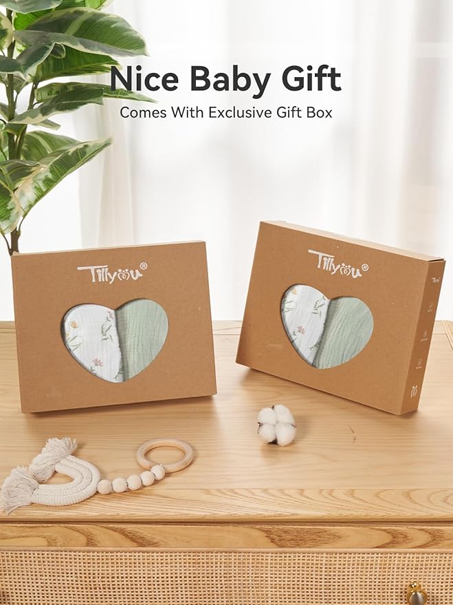 TILLYOU Muslin Changing Pad Cover for Baby Girls Boys, Soft and Breathable Cotton Diaper Changing Table Cover, 2 Pack(Daisy)