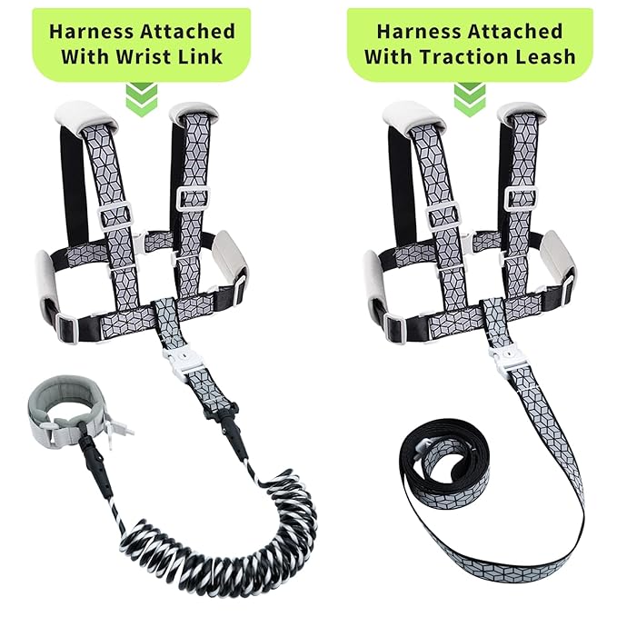 Toddler Leashes + Anti Lost Wrist Link for Kids, 4 in 1 Kid Harness Backpack Leash for Girls Boys, Reflective Kids Anti Lost Leash Cute Baby Harness Belt Strap Foldable Child Safety Leash for Park/Zoo