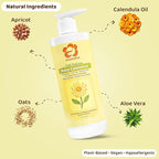 KINDORA 2-in-1 Baby Shampoo and Body Wash with Calendula & Oat – Gentle, Tear-Free & Hypoallergenic | Plant Based Cradle Cap Treatment | Organic, Vegan & Non-Toxic – 16.9 fl oz