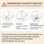 3-Piece Full Size Bed Rail for Toddlers - Height Adjustable Baby Bed Rail Guard with Headboard Rod,Safety Bed Rails for Full Size Bed with Child Lock(54x74.8x74.8 Inch)