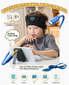 Kids Headphones Headband - Foldable with Adjustable Headband, 3.5 MM Jack for Online Learning, Plane, Travel, Tablet, iPad, Computer