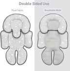 Infant Car Seat Insert, 2 in 1 Reversible Baby Car Seat Head & Body Support Cushion Pillow for Newborn,Soft Newborn Carseat Head Support Pad for Carseats, Strollers, Swings, Bouncers