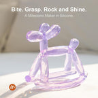 Crystal Jelly Baby Teether – Jellydog Teething Relief Toy for Infants 3-6 Months, Silicone Handheld Teething Toy, BPA-Free, Odorless, Prevents Choking, Safe for Babies (Rose Quartz)