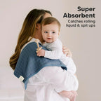 5-Pack Cotton Muslin Burp Cloths Baby Girls, Boys - Soft & Absorbent Spit Up Burp Rags, Large Muslin Towel, Cotton Wash Cloths for Babies, Newborn, Infant, No Shrink, Durable, Neutral (Corals)