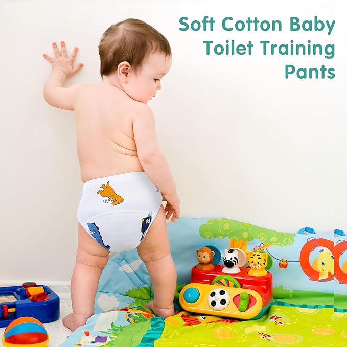 Baby Cotton Training Pants 6 Packs Toilet Training Underpants Absorbent Toddler Potty Training Underwear 2T-5T