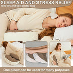 Pregnancy Pillow for Sleeping, Maternity Pillow, Faux Fur Luxury Maternity Pillow Support for Back, Legs, Belly, HIPS,Brown