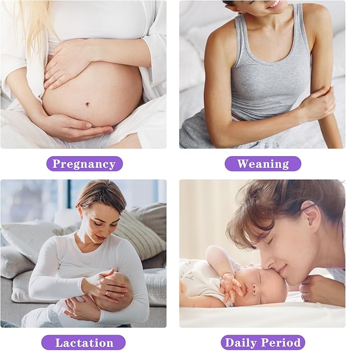 Breast Ice Packs, Hot & Cold Gel Therapy Pads for Breastfeeding, Postpartum Nursing, Engorgement, Mastitis, Pain Relief Breast Packs with Soft Covers, 2 Pack(Purple)