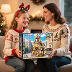 City Ice Cream House Building Set with Lights, 1377 PCS Dessert Shop Building Block Toy with Chocolate Sundae Cone, Sweet Workshop Construction Model for Adults Teens Kids Boys Girls Ages 12+