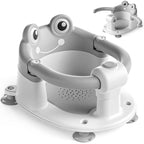 Baby Bath Seat for Babies 6 Months & Up - Toddler Bath Seats for Baby Sitting Up with 4 Suction Cups & Soft Cushion, Non-Slip Infants Shower Bathtub Chair for Newborn Boys Girls, Gray