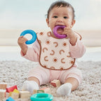 Mess Proof Baby Bib 3 Pack, Waterproof Led Weaning Baby Feeding Bibs with Food Catcher, Travel Feeding Bibs