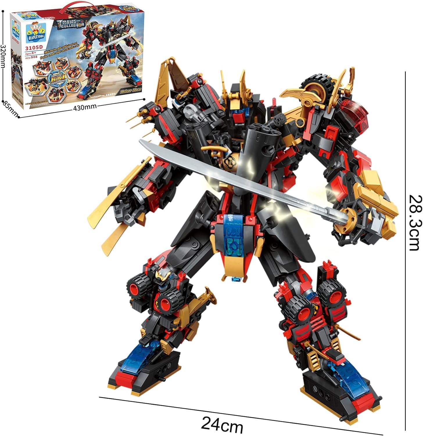 QLT QIAOLETONG 12 in 1 Transforming Mecha Robot Building Set,Mech Model Building Kit, 542 PCS Compatible with Lego Ninja Mech Warrior Cool Robots Toys Gift for Adults and Kids Boys 6 7 8 10+