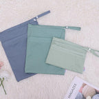 ALVABABY 3 Cloth Diaper Wet Dry Bags Waterproof Reusable with Two Zippered Pockets Travel Beach Pool Daycare Soiled Baby Items Yoga Gym Bag for Swimsuits or Wet Clothes Small medium Large3L-SML04