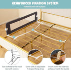 BABY JOY Bed Rails for Toddlers, Extra Long, Swing Down Safety Bed Guard for Convertible Crib, Folding Baby Bedrail for Kids Twin, Double, Full Size Queen & King Mattress (60-Inch, Dark Blue)