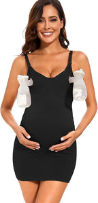 GXXGE Nursing Bra Pumping Bra Hands Free Maternity Nursing Tank Cami for Breastfeeding with Adjustable Straps