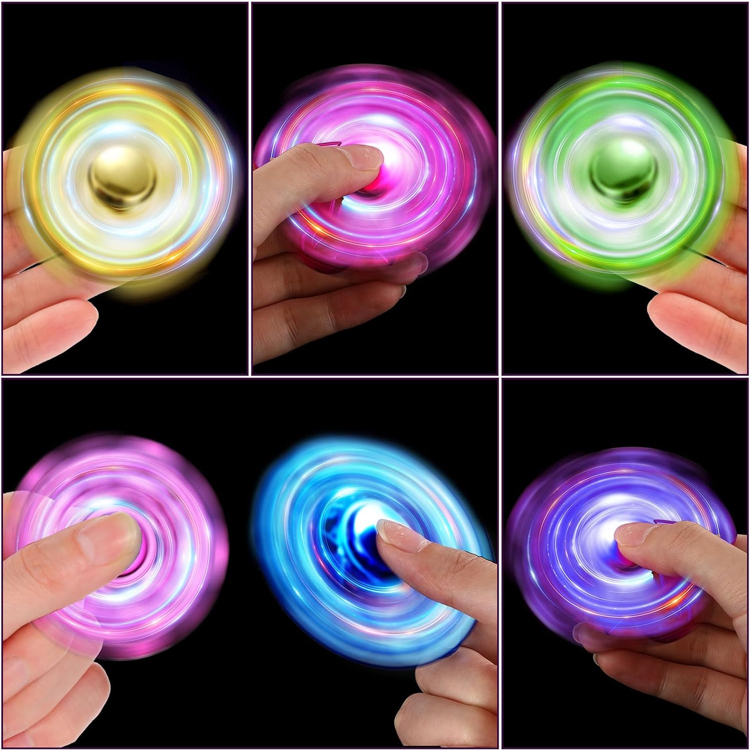 Woanger 48 Pcs Fidget Spinner High Speed Hand Spinners for Anxiety ADHD Adults Boys Girls, Anxiety Stress Relief Toys for Focus Party Favor Classroom Prizes(Multicolor,Five Holes)