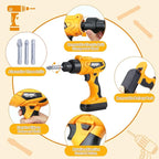 Zealous Kids Tool Set for Boys,Toddler Tool Set with Kids Tool Box & Electronic Toy Drill,Construction Pretend Play Tools for Kids,Toys for 3 4 5 Year Old Boys,Toddler Boy Toys