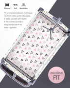 Stretchy Ultra Soft Jersey Knit Fitted Pack n Play Playard Sheets Set 2 Pack, Fits Portable/Mini Cribs Sheets, Playards Mattress Pads, Pink Simple Triangle/Dream Unicorn for Girls