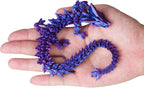 3D Printed Dragon Egg - Purple Dragon Fidget, Crystal Dragon Articulated, Dragon Egg Decor 3D Printed Gift for Birthday for Home/Office Desktop Decor