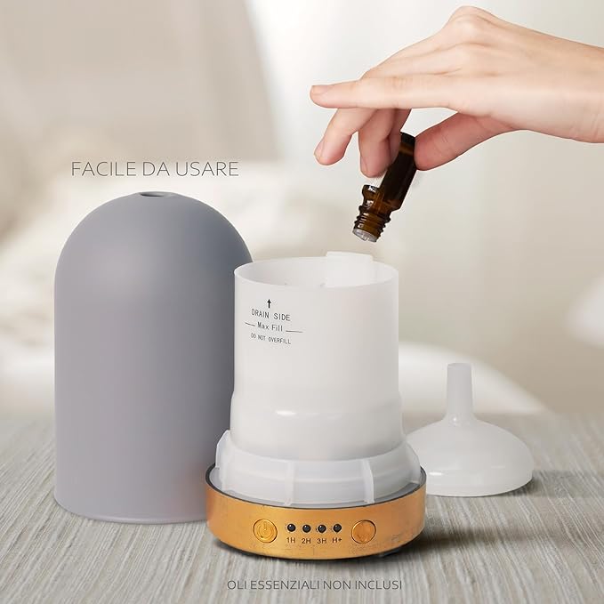 Earnest Living Essential Oil Diffusers for Essential Oils 100 ml Ultrasonic Diffusers 4 Timers Night Lights and Auto Off Function Home Office Aromatherapy Diffusers for Essential Oils