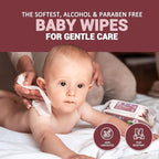 MED PRIDE Unscented Baby Wipes Bulk, 12 X 80 Ct =960 Wipes Total, Alcohol-Free, Aloe Vera & Vitamin E, Extra Soft & Strong, Paraben-Free, Non-Irritating