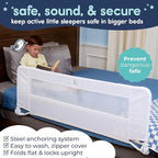 hiccapop 57" x 19" Extra Long Bed Rail for Toddlers, Heavy Duty Swing Down Bed Rail Guard with Soft Mesh Cover Safely Fits Twin, Full, Queen Beds