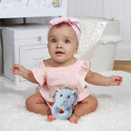 Bearington Collection Bearington Lil' Tracer Plush Stuffed Animal Dinosaur Soft Ring Rattle - 5.5 Inch - Dinosaur Rattle