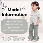 2 Pack Toddler Baby Girl Pants Flare Leggings Ribbed Knit Newborn Bell Bottoms Solid Ruffle Infant Pants for Girls