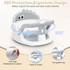 Baby Bath Seat for Babies 6 Months & Up Sitting Up, Non-Slip Baby Bath Chair with Suction Cup, Safe and Comfortable Portable Infant Bath Seat for Bathroom, Bathtub Tub, Easy to Clean (Grey)
