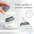 Nanobebe Breastmilk Bottle, Breastfeeding Newborn Breast Like, Anti Colic, Perfect Latch, Preserves Breast Milk nutrients, Twin-Pack Grey