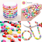 1000PCS Sports Polymer Clay Beads Bracelet Making kit, 24 Style Cute Fun Ball Beads Baseball Basketball Soccer Rugby Volleyball Football Charms, DIY Bracelet Making kit
