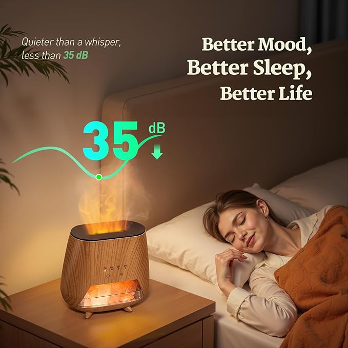 Scent Diffuser Upgraded with 9 Colors LED Light for Bedroom