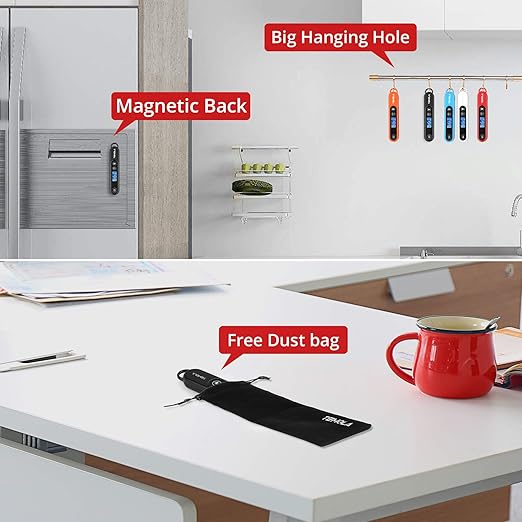 Meat Thermometer for Cooking, Instant Read Food Thermometer with Backlight Waterproof, Kitchen Digital Candy Thermometer for Grill BBQ Baking Water Milk Smoker Oil Deep Fry Liquids Turkey