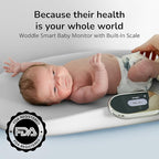 Woddle Multifunctional Smart Baby Changing Pad with Medical Grade Scale for Critical Weight Monitoring + AI App, Noise Machine, Warmer, Night Light, Touchscreen Tracker, All-in-One