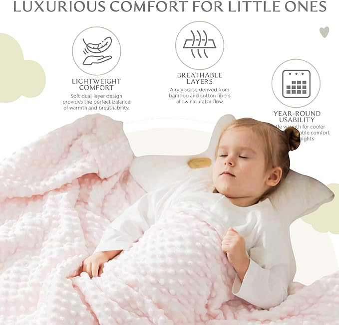 Ultra-Soft Baby Blanket - Lightweight & Breathable, Neutral Newborn Designs, Cloud Baby Crib, Infant, Toddler - 47"x47" Large