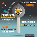 Bentoheaven Kids Travel Utensils with Case, Food-Grade Stainless Steel & BPA-Free Plastic, Travel Kid Cutlery Set, Dishwasher Safe Fork, Spoon & Case, Reusable Flatware, Silverware for Kids (Bulldog)