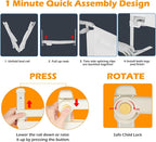 welspo 70 Inches Bed Rail for Toddlers Fold Down Safety Baby Bed Guard Swing Down Bedrail for Convertible Crib, Kids Twin, Double, Full Size Queen & King Mattress, Beige [Upgraded] (1 Pack)