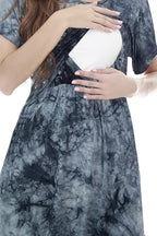 Smallshow Women's Maternity Nursing Dresses Split Long Dress for Breastfeeding