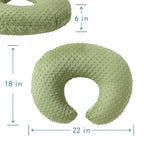 Nursing Pillow and Positioner, Breastfeeding, Bottle Feeding, Baby Sitting Support with Removable Ultra Soft Cover, Tummy Time Support for Baby Boys and Girls (Sage)