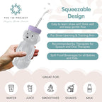 Honey Bear Straw Cup for Babies, 8oz Honey BearCup with Bottle Brush, 2-Pack Improved Lid Therapy Learning Honeybear Straw Cup for Baby, Cherry Blossom & Unicorn