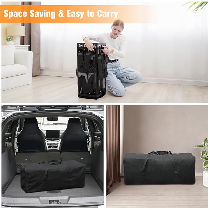 Foldable Baby Playpen with Gate, Extra Large Collapsible Play Yard for Babies & Toddlers, Portable Travel Play Pen with Fence, Safe Activity Center for Indoor & Outdoor Use (51"×51" Black)