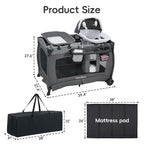 Pamo Babe Portable Playpen Foldable Playard for Baby and Toddler Mattress, Changing Table for Newborn Portable Playard